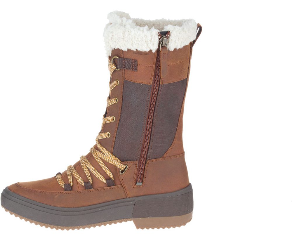 Merrell Støvler Dame - Haven Tall Lace Polar Waterproof - Brune - JPQ236708